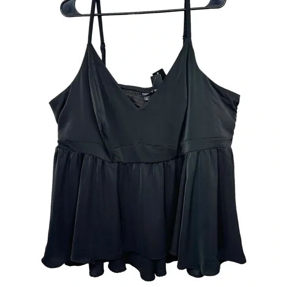 Torrid Foxy Cinched Front Peplum Tank Top Women Size 2X Stretch 22/24 Bl… - Picture 1 of 14